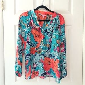 🗺🏝⚓ Lilly Pulitzer X Marks the Spot Elsa Top